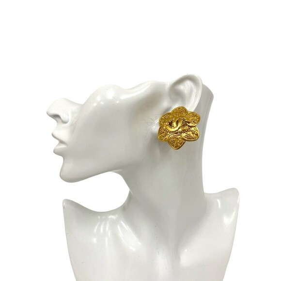 CHANEL Jewelry - CHANEL Authentic Vintage Gold Logo Earrings